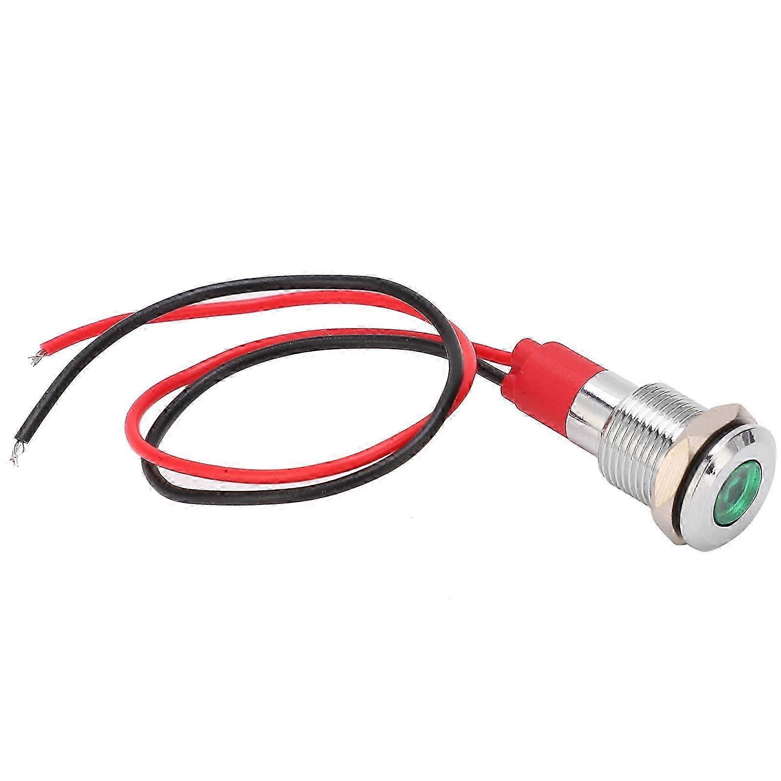 10mm 24v Led-anzeigelampe, Wasserdicht, Metall, Kabelgebunden, Industriebauteil Für Schalttafel, Kleine Größe, Wasserbeständig.