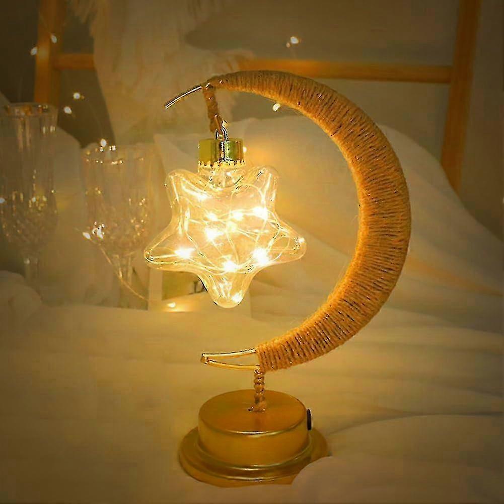Dekorative Halbmond-stehlampe, Led-nachtlicht Mit Galaxienmuster, Dekorative Hängelampe Für Ramadan Und Zeremonien