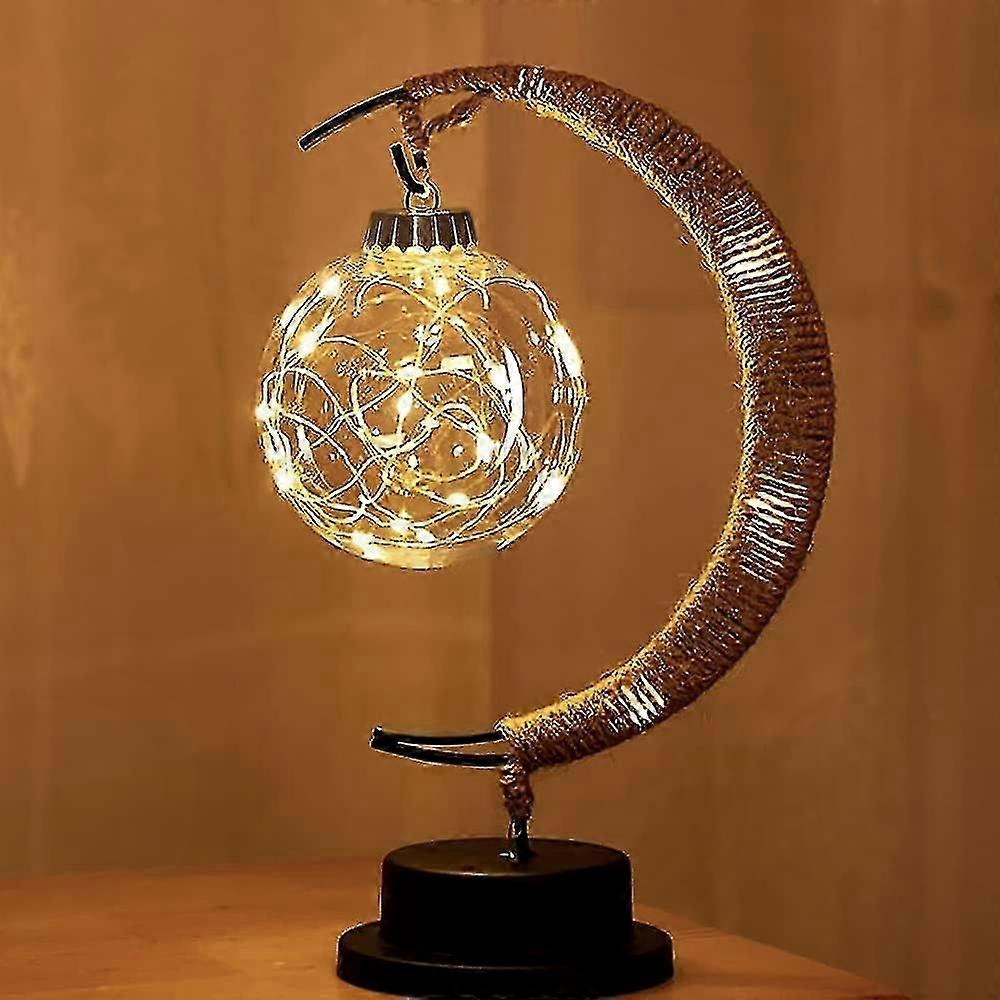 Dekorative Halbmond-stehlampe, Led-nachtlicht Mit Galaxienmuster, Dekorative Hängelampe Für Ramadan Und Besondere Feiertage
