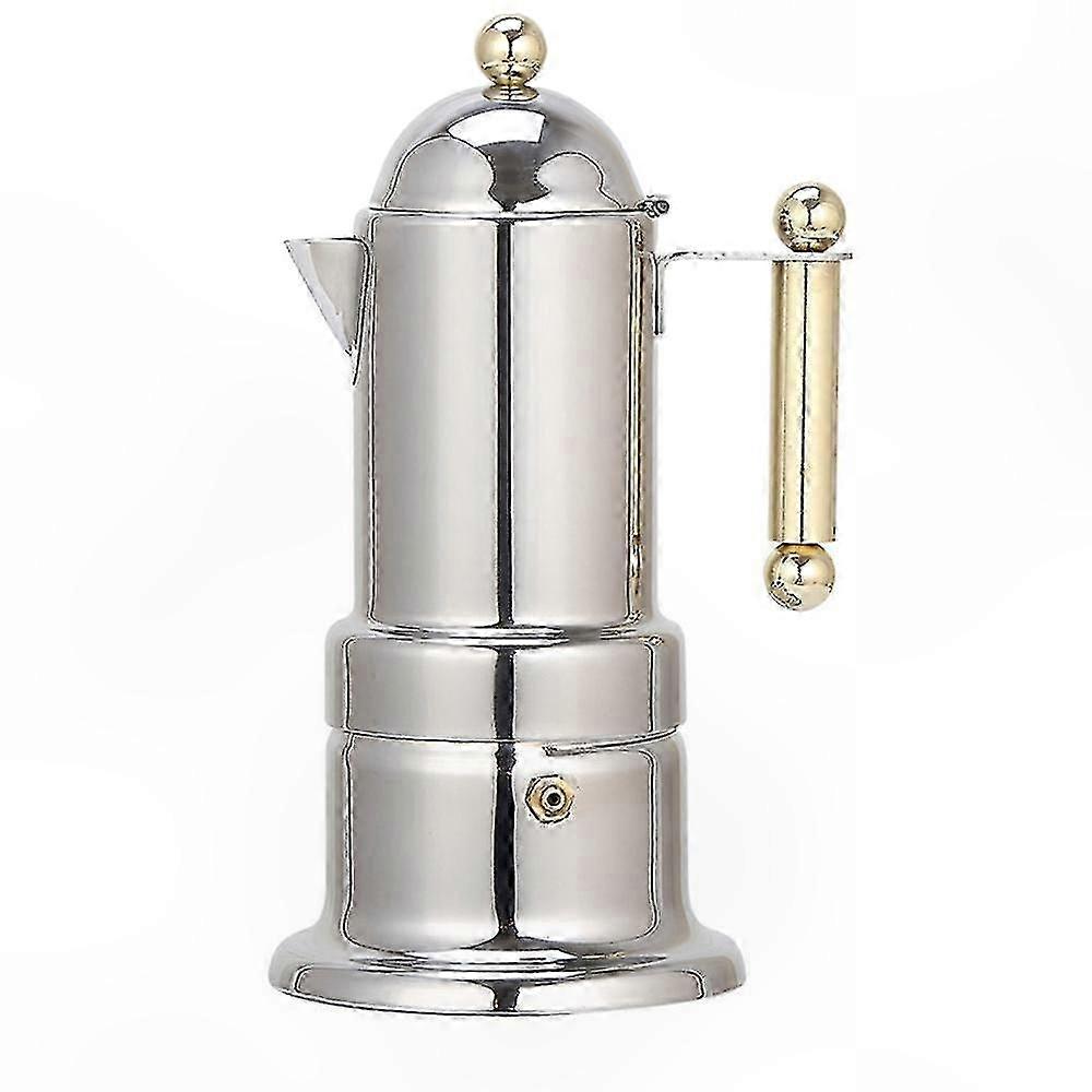 Espressokanne Aus Edelstahl Für 4 Tassen, Induktionsgeeignet, Robuste Italienische Mokkakanne, Verdicktes Design, Ideal Für Den Herd