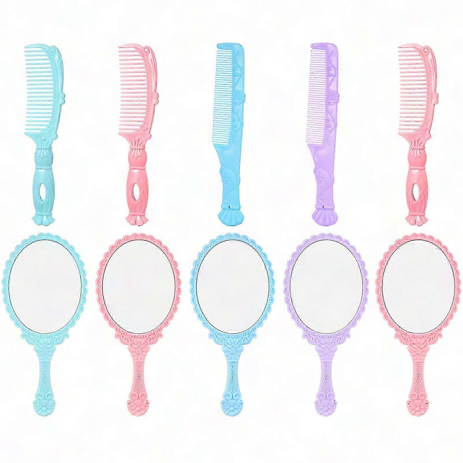 Vintage Retro Taschenspiegel Für Damen, Kompakt Und Tragbar, Für Das Tägliche Make-up, 5er-set, Im Antik-stil, Für Unterwegs.