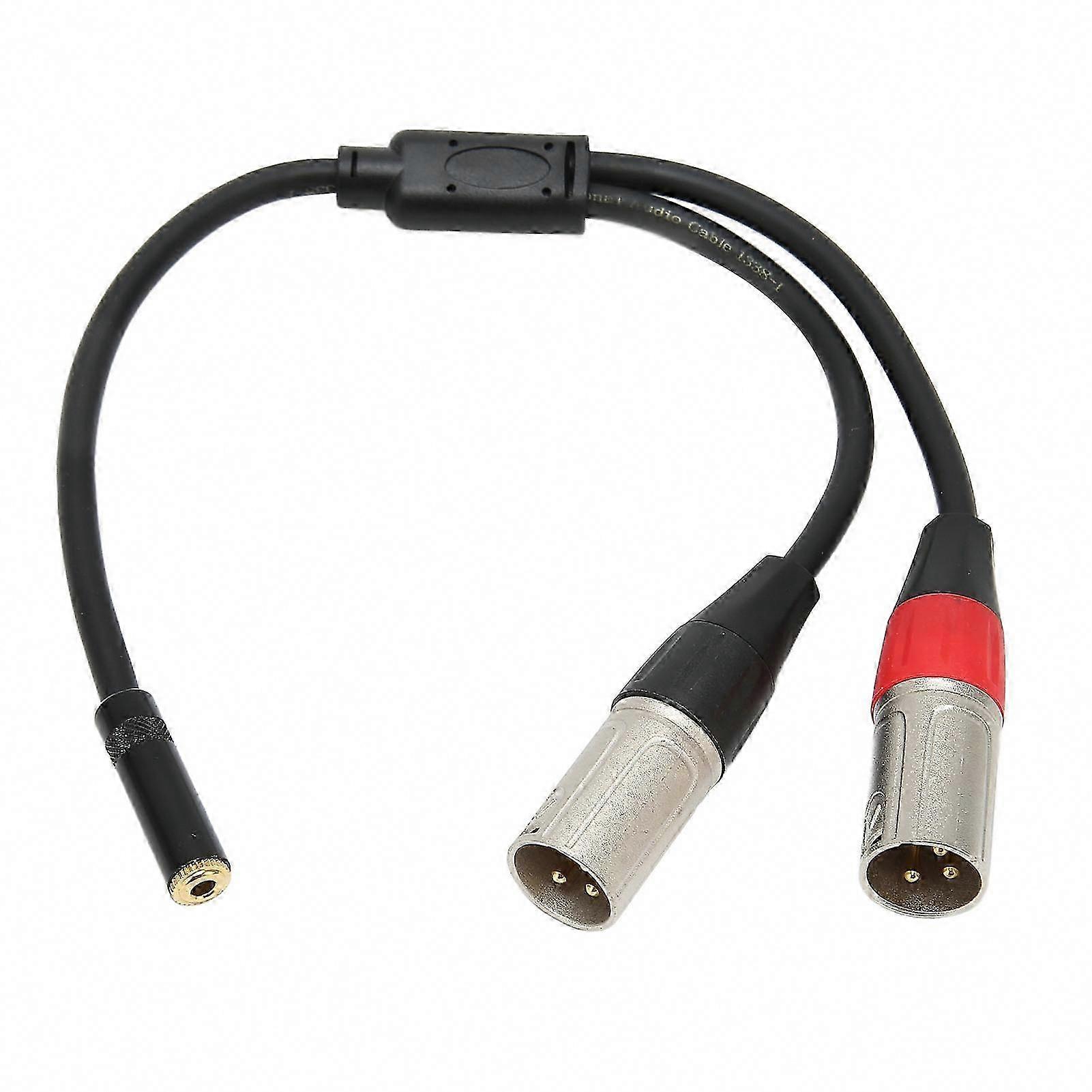 3,5-mm-klinke-auf-xlr-mikrofonkabel – Professionelle Stereo-verbindung, Zwei Xlr-stecker Auf 3,5-mm-klinkenbuchse, 30 Cm Länge, Für Audioaufnahmen