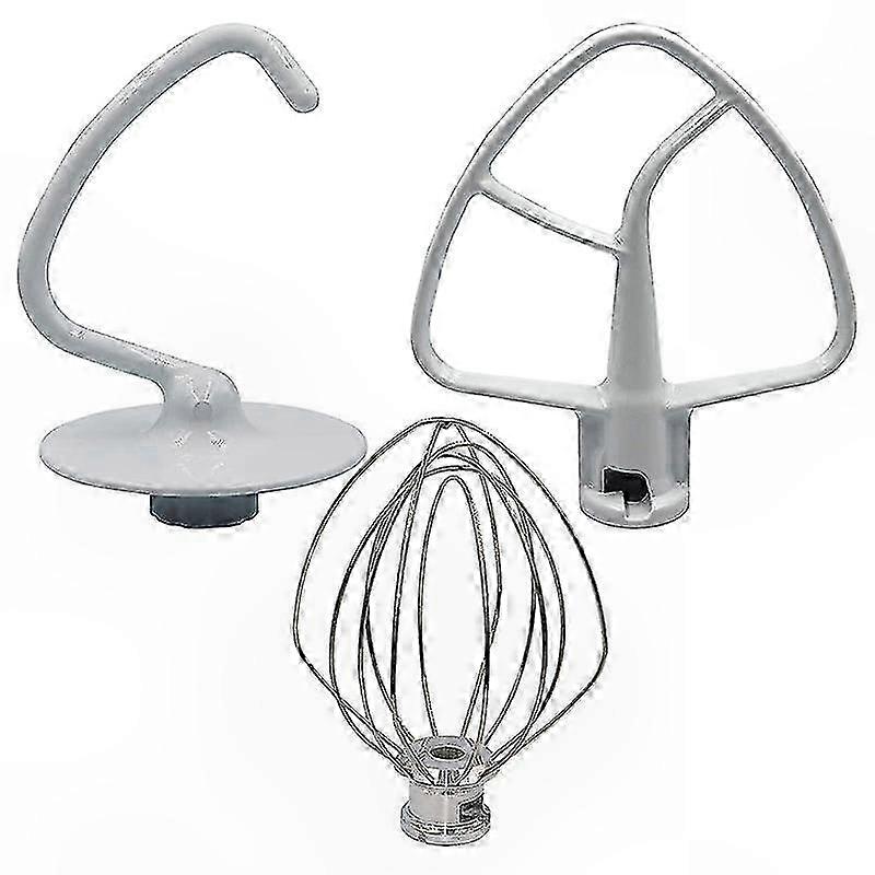 3-teiliges Küchenmaschinen-set Mit Knethaken, Metallschneebesen Und Antihaftbeschichtetem Spatel