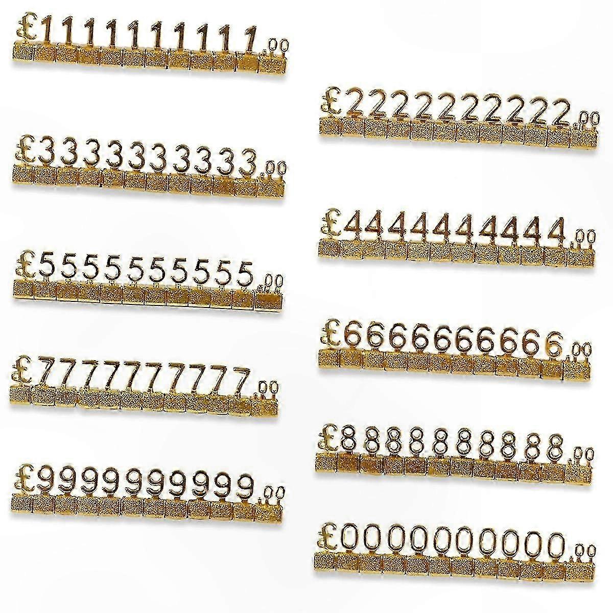 Set Mit 10 Digitalen Preisschildern Und 3d-metallregalen Für Ladenauslagen Und Schmuckpräsentation