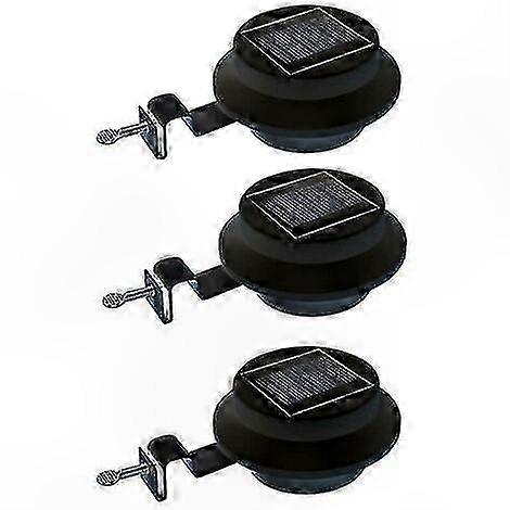 Set Mit 3 Solar-dachrinnenleuchten, Wasserdichte Außenbeleuchtung, Kabellose Led-strahler, Garten- Und Terrassendekoration, Einfache Installation, Verwendung Bei Nacht