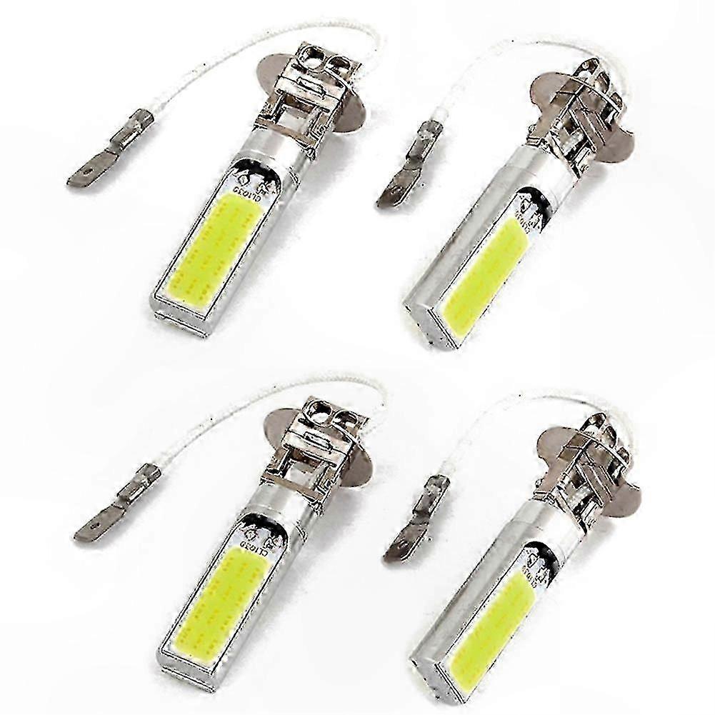 4er-pack H3 15w Cob-led-lampen, Weiße Tagfahrlichter Für Autos, Fern- Und Abblendlicht, Fahrzeugscheinwerfer