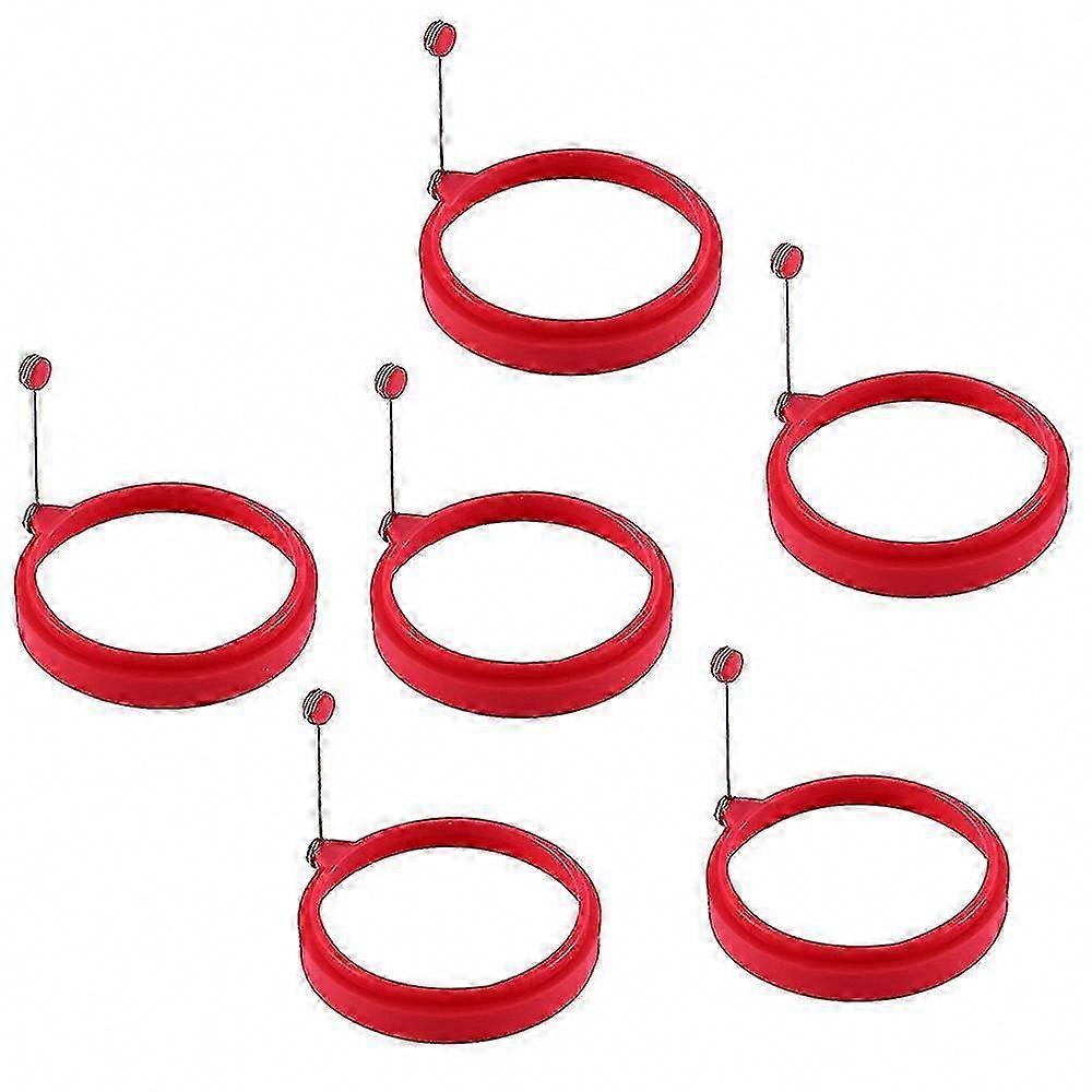 6 Silikon-eierformen Für Antihaftbeschichtetes Backen, Runde Ringe Für Spiegeleier Und Pfannkuchen, 6er-set
