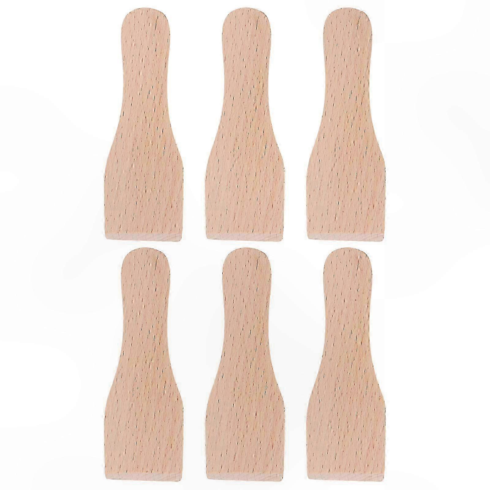 Set Mit 6 Miniatur-holzspateln, Hitzebeständige Schaber Zum Kochen Und Backen