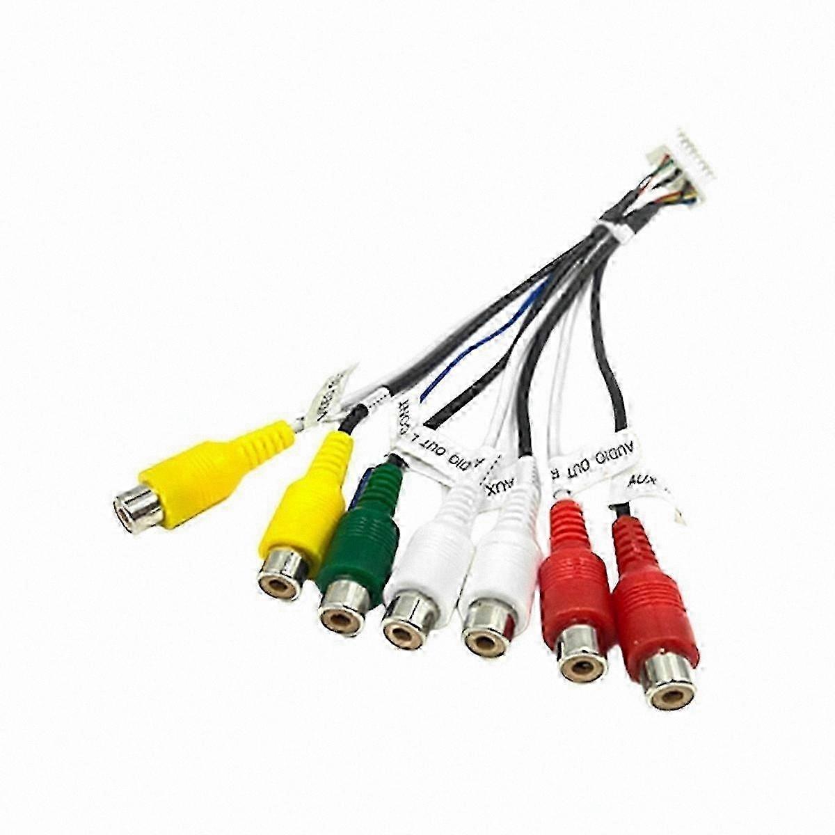 7-port-rca-av-kabel Mit 20-poligem Kabelbaumadapter Für Android-autoradios, Aux-videoanschluss, Kompatibel Mit Autoradiosystemen, Multimedia-verkabelungssatz.