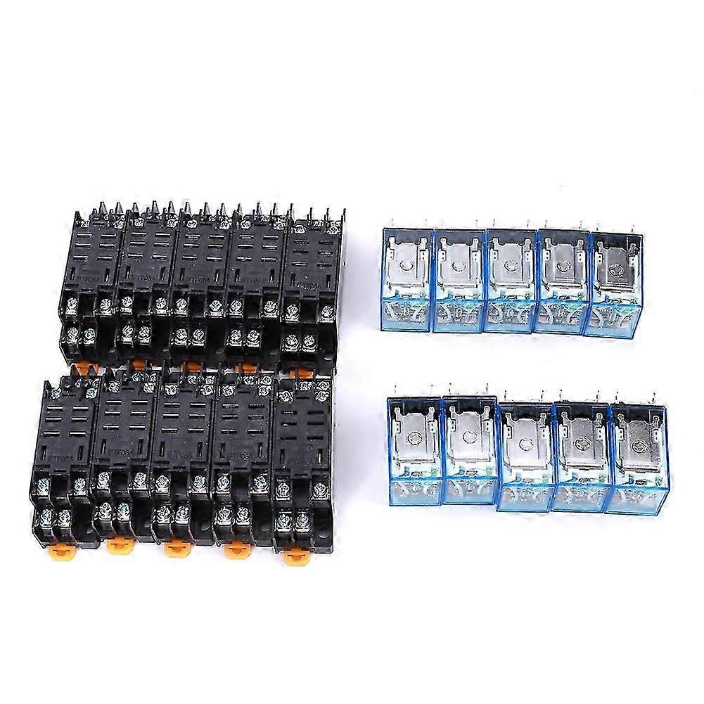 Packung Mit 10 8-poligen Ly2nj-relaisfassungen, 24v Dc-spule, Hochwertige Elektronische Bauteile Für Industrielle Schaltungen.