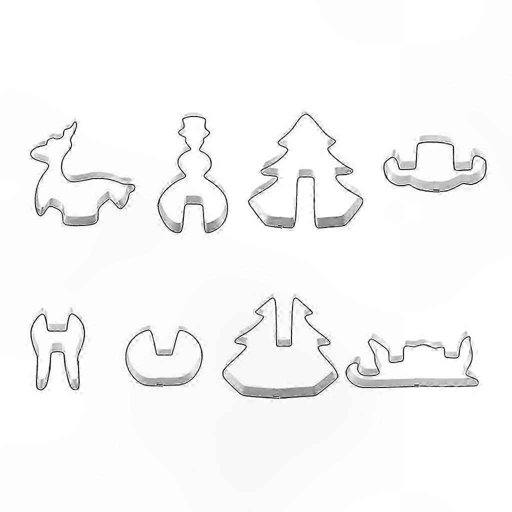 3d-weihnachtskuchenform In Form Eines Schneemanns, Eines Tannenbaums Und Eines Rentiers, Aus Lebensmittelechtem Edelstahl, Robust Und Hübsch, Für Kekse Und Gebäck, Langlebige Form