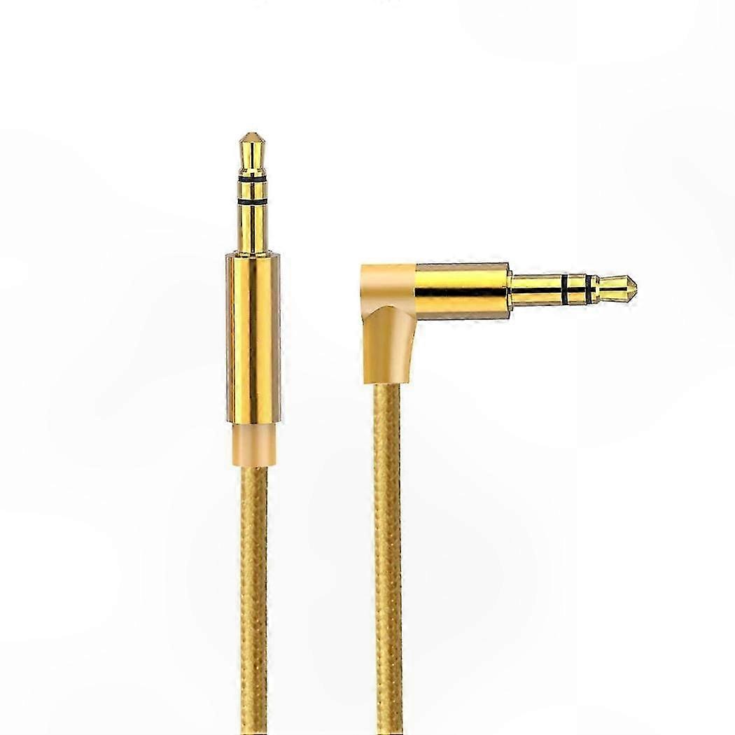 2 M Langes, Abgewinkeltes Kabel Mit 3,5-mm-klinkenstecker (stecker Auf Stecker) Zum Anschluss Von Audiogeräten