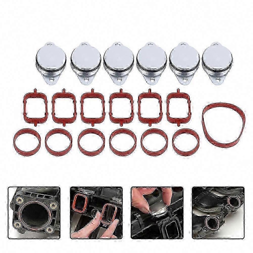 Satz Mit 6 33-mm-stahl-drallklappen-verschlussstopfen Für Dieselmotoren, Ansaugkrümmerdichtungssatz Kompatibel Mit Den Modellen 320d, 330d, 520d, 525d, 530d Und 730d