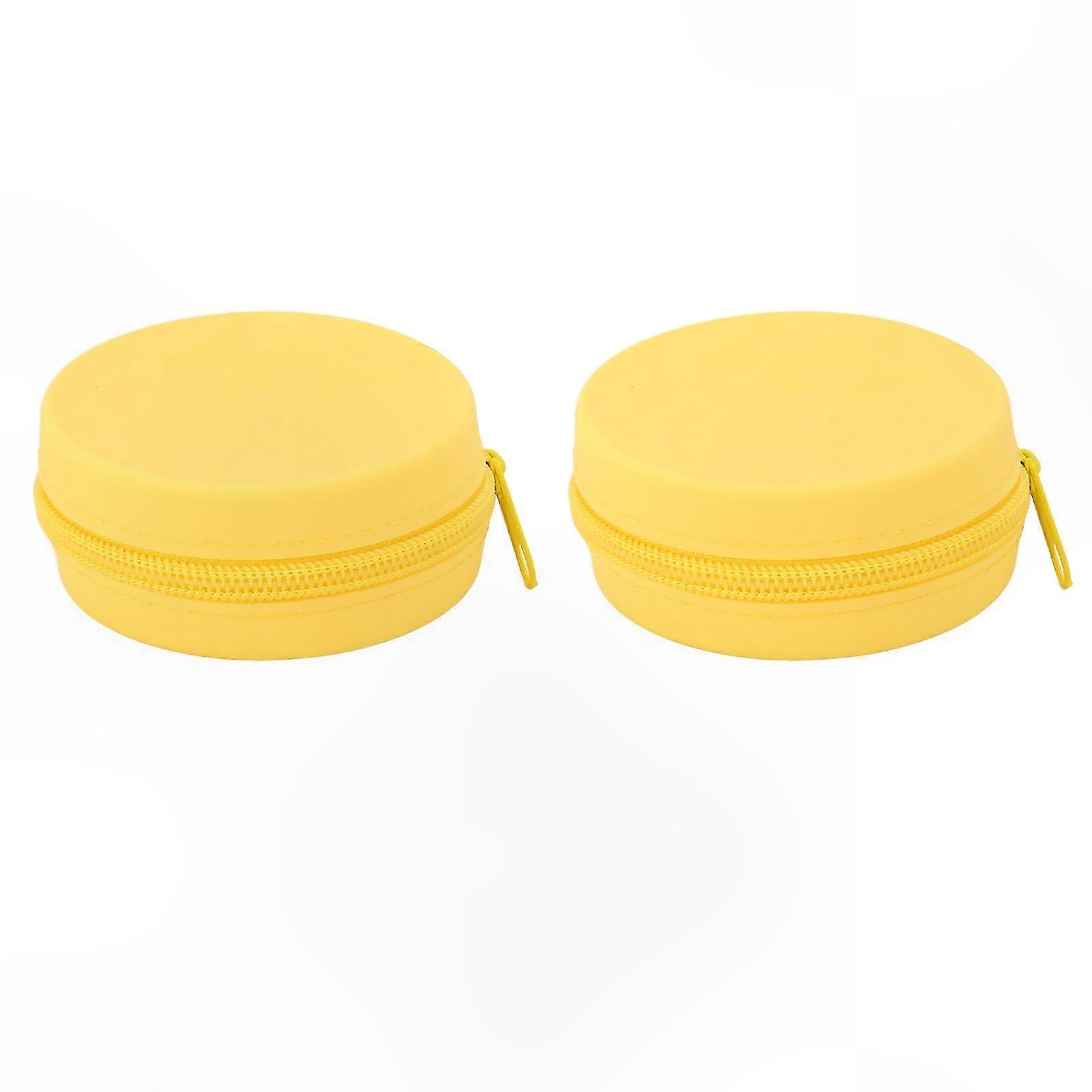 Wasserdichte Silikontasche Für Kopfhörer, Speicherkarten Und Kleines Zubehör – 2er-pack, Leuchtend Gelb