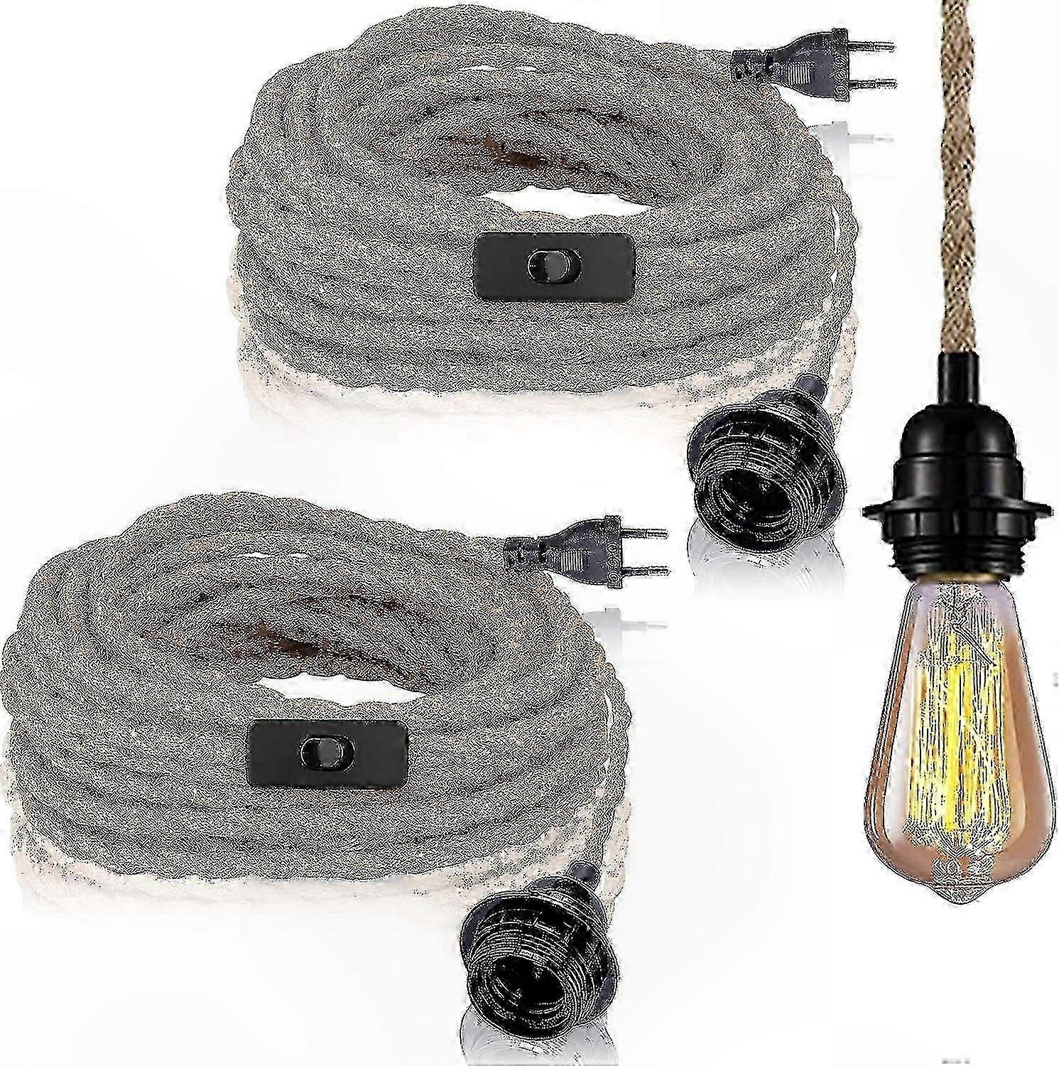 Pendelleuchten-set (2 Stück) Mit Schalter, 4,5 M Kabel, E27-fassung Für Wohnzimmer, Küche, Esszimmer, Bar (leuchtmittel Nicht Enthalten)