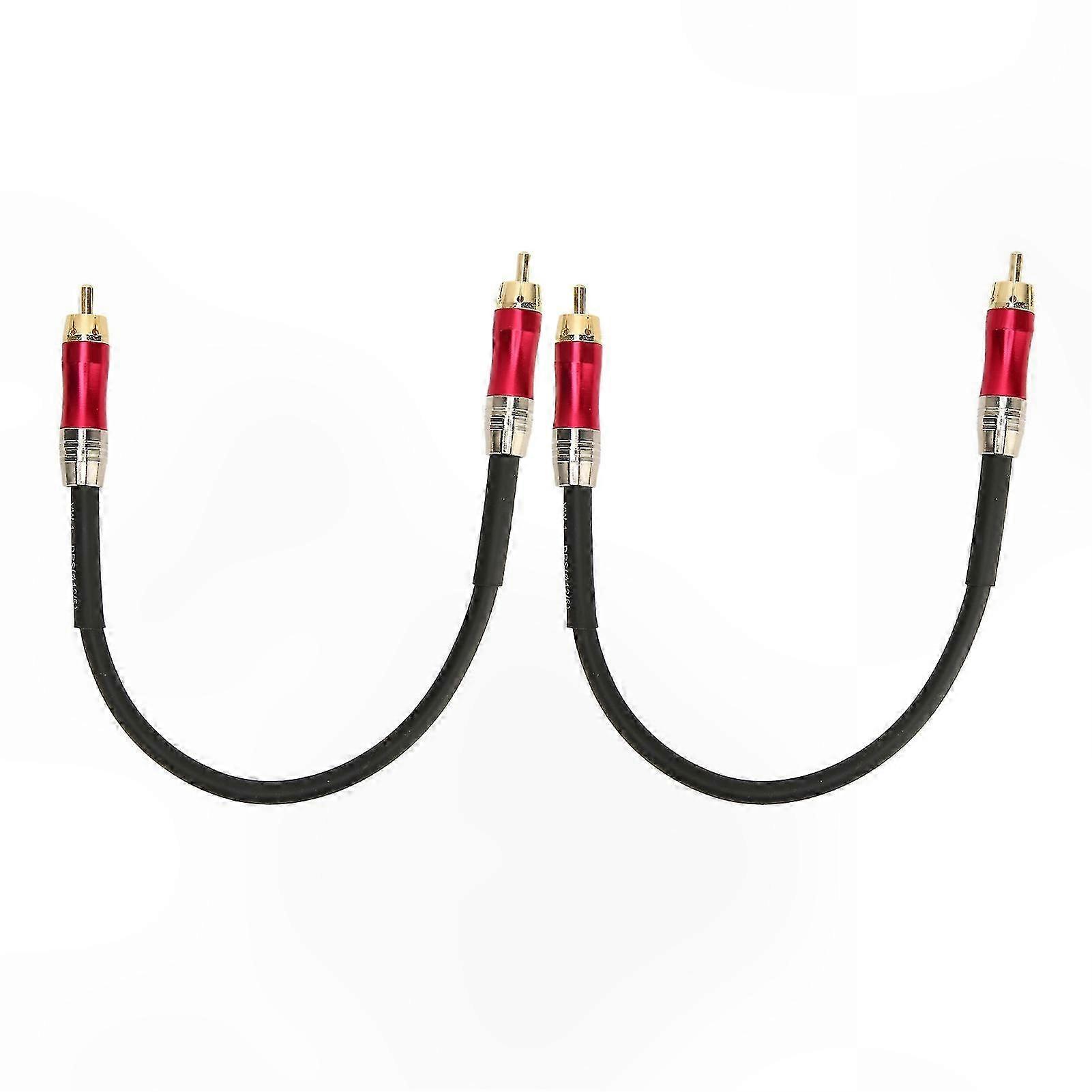 2-teiliges Rca-kabel, Doppelt Geschirmt, Vergoldete Stecker, Stecker-stecker Für Verstärker, Fernseher, Dvd-player, 0,3 M Länge, Rot, Hifi-audioqualität
