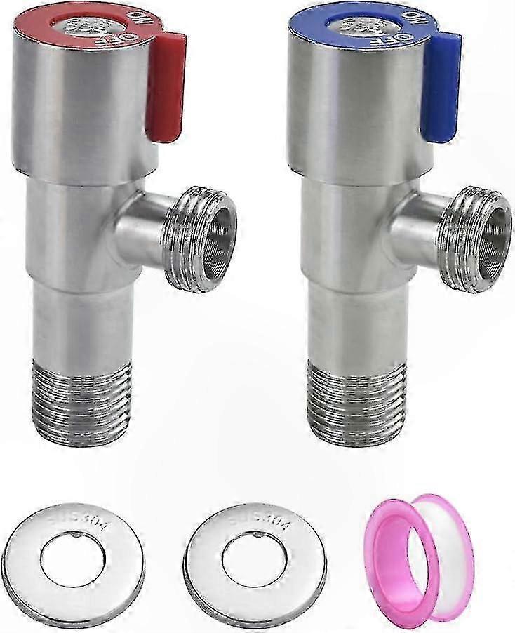 Eckhahn Aus Edelstahl Mit Dichtungsband Für Spüle, Toilette Und Warmwasserbereiter, Wasserdichtes Absperrventil, 1 Stück, Standardgewinde, Einfache Montage.