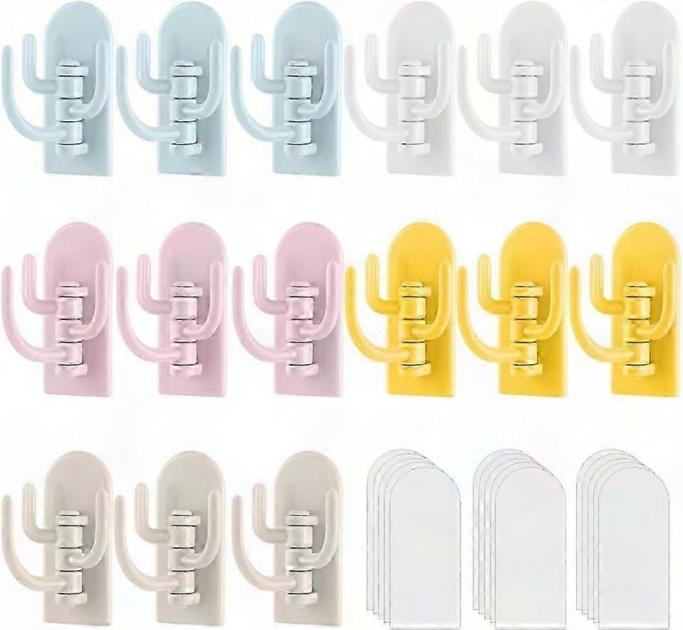 Selbstklebende Wandhaken, Kein Bohren Erforderlich, 15er-packung, Dreifachhaken Für Handtücher, Mäntel, Hüte Und Handtaschen Im Badezimmer