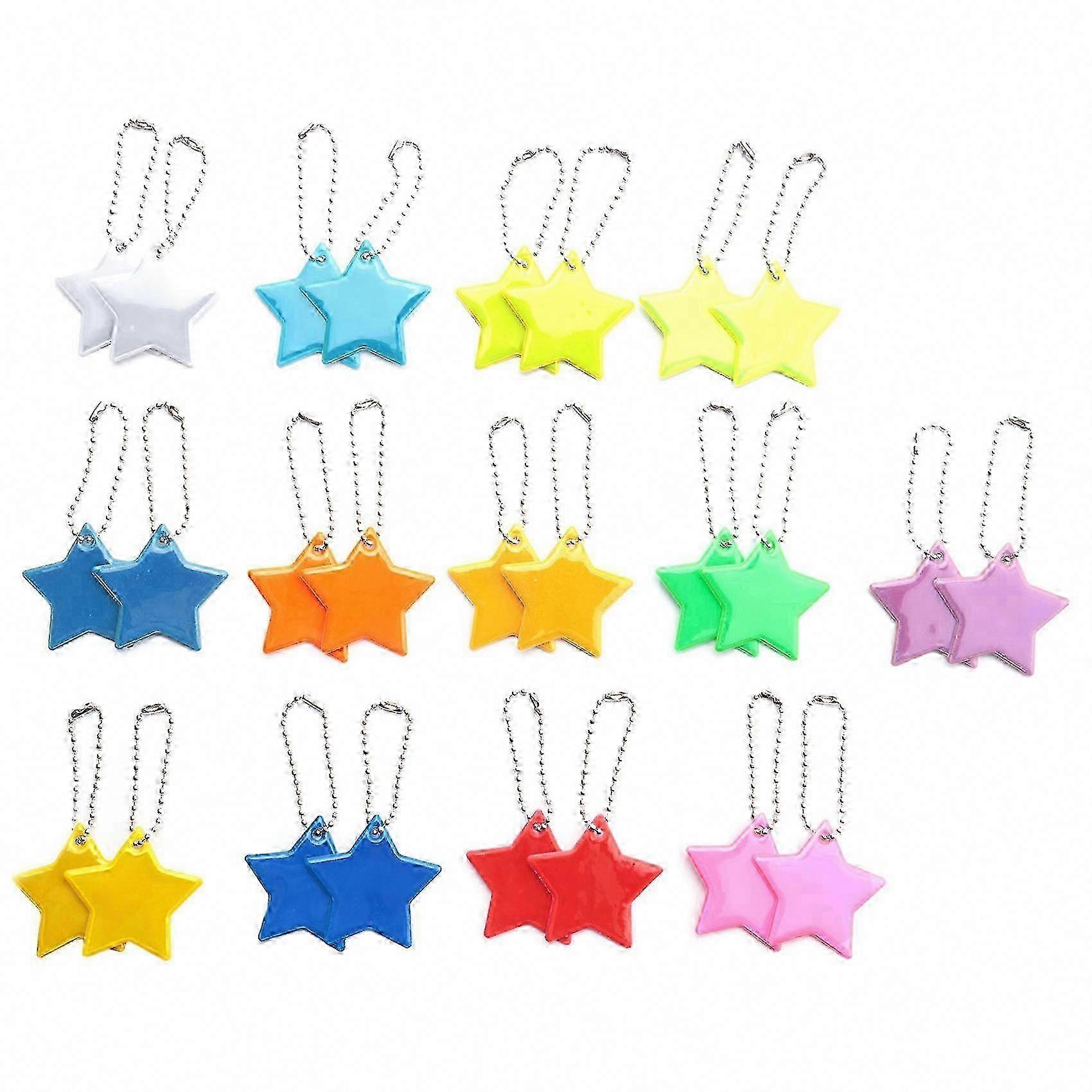 Set Mit 26 Reflektierenden Sternanhängern Für Schultaschen, Rucksäcke Und Fahrräder, Sicherheitszubehör Für Kinder, Bessere Sichtbarkeit Bei Nacht, 26er-packung
