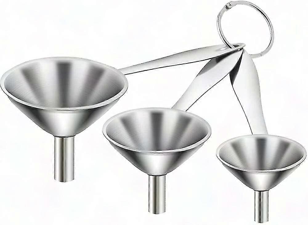 Küchen-trichter Aus Edelstahl, 3er-set – Kleine Metalltrichter Mit Langen Griffen Zum Backen Und Für Die Konditorei.