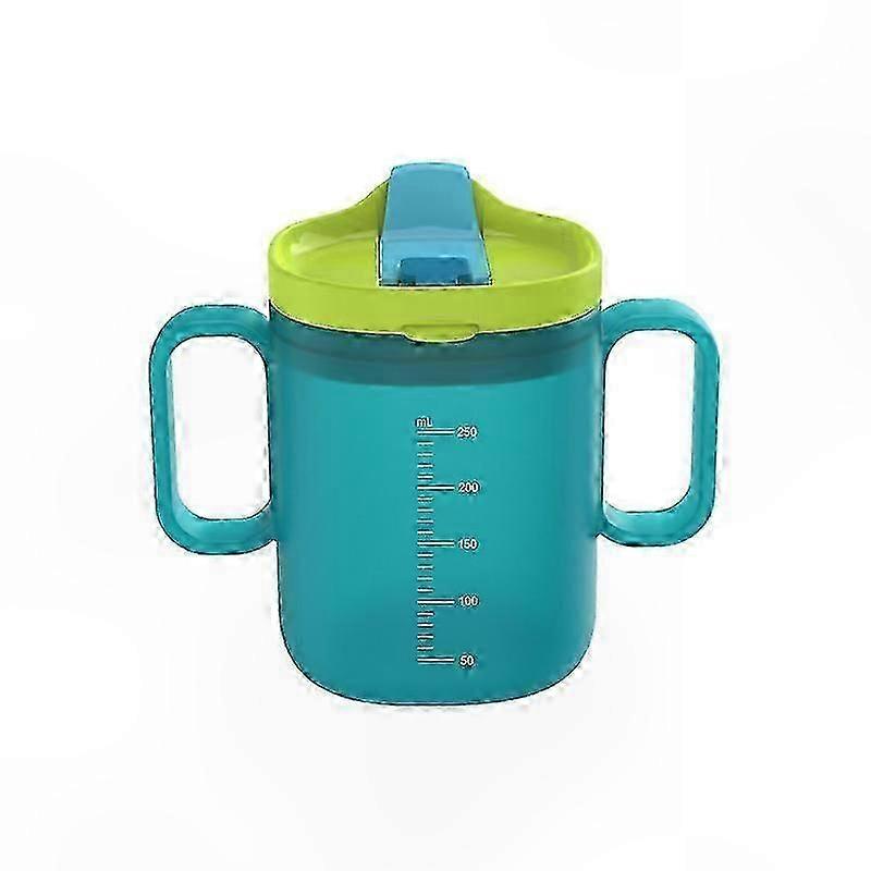 Auslaufsicherer Becher Mit Griff, Strohhalm Und Deckel Für Erwachsene, Ideal Für Die Tägliche Flüssigkeitszufuhr, Robustes Glas Mit Ausgießer, 350 Ml, Kein Spritzen, Bequem Überallhin Mitzunehmen.