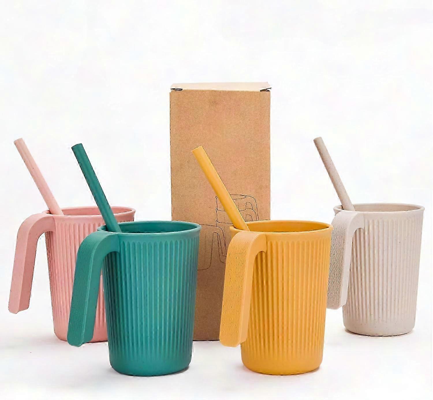 Wiederverwendbarer 350-ml-kaffeebecher Mit Henkel, Bruchsicher Für Kinder Und Erwachsene, Robuster Kunststoff-reisebecher, Ideal Für Heiße Und Kalte Getränke