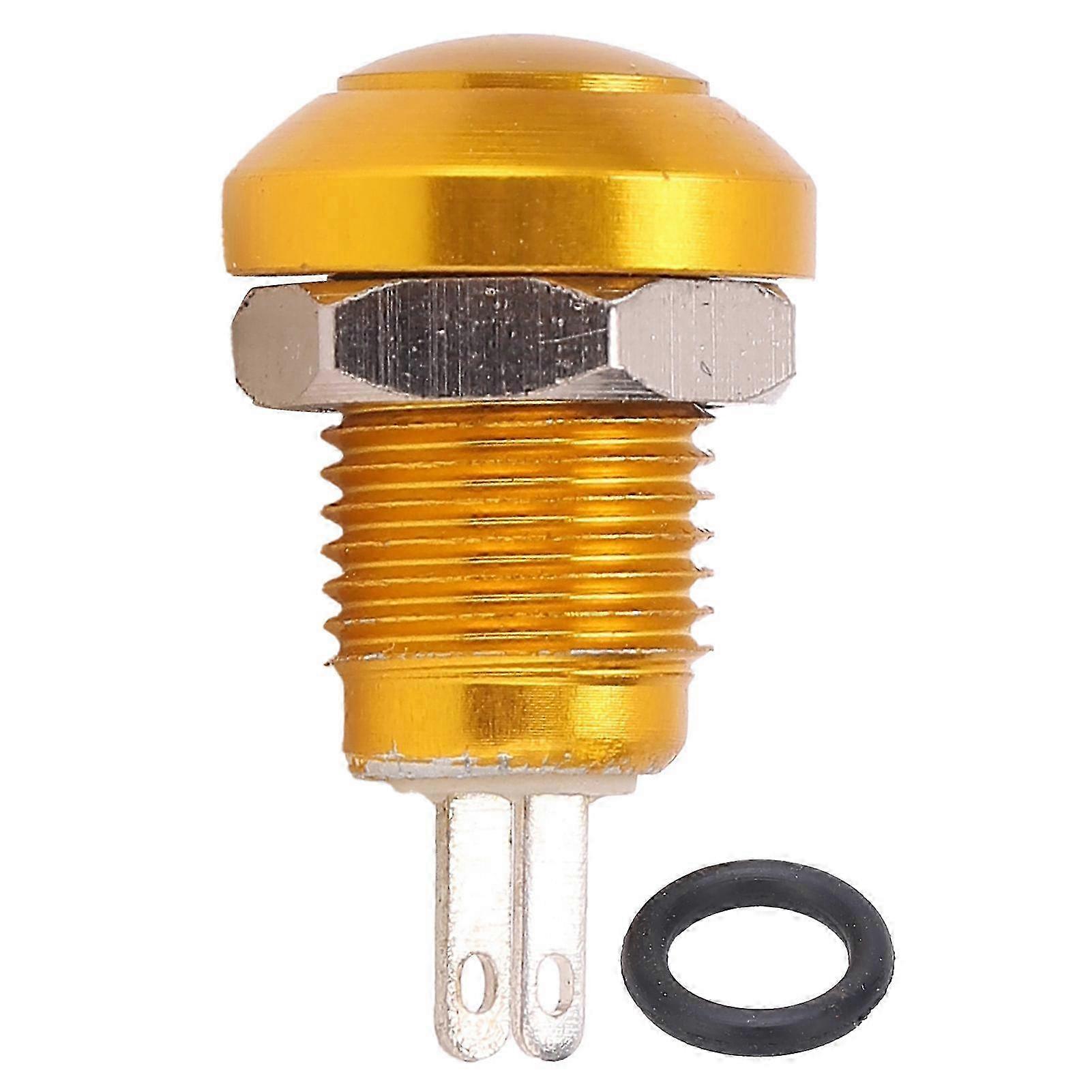 Wasserdichter M8-metall-drucktaster, Impuls-selbstrückstellung, Vergoldete Zinklegierung, Mikroschalter Ohne Kontrollleuchte, 1 A 24 V