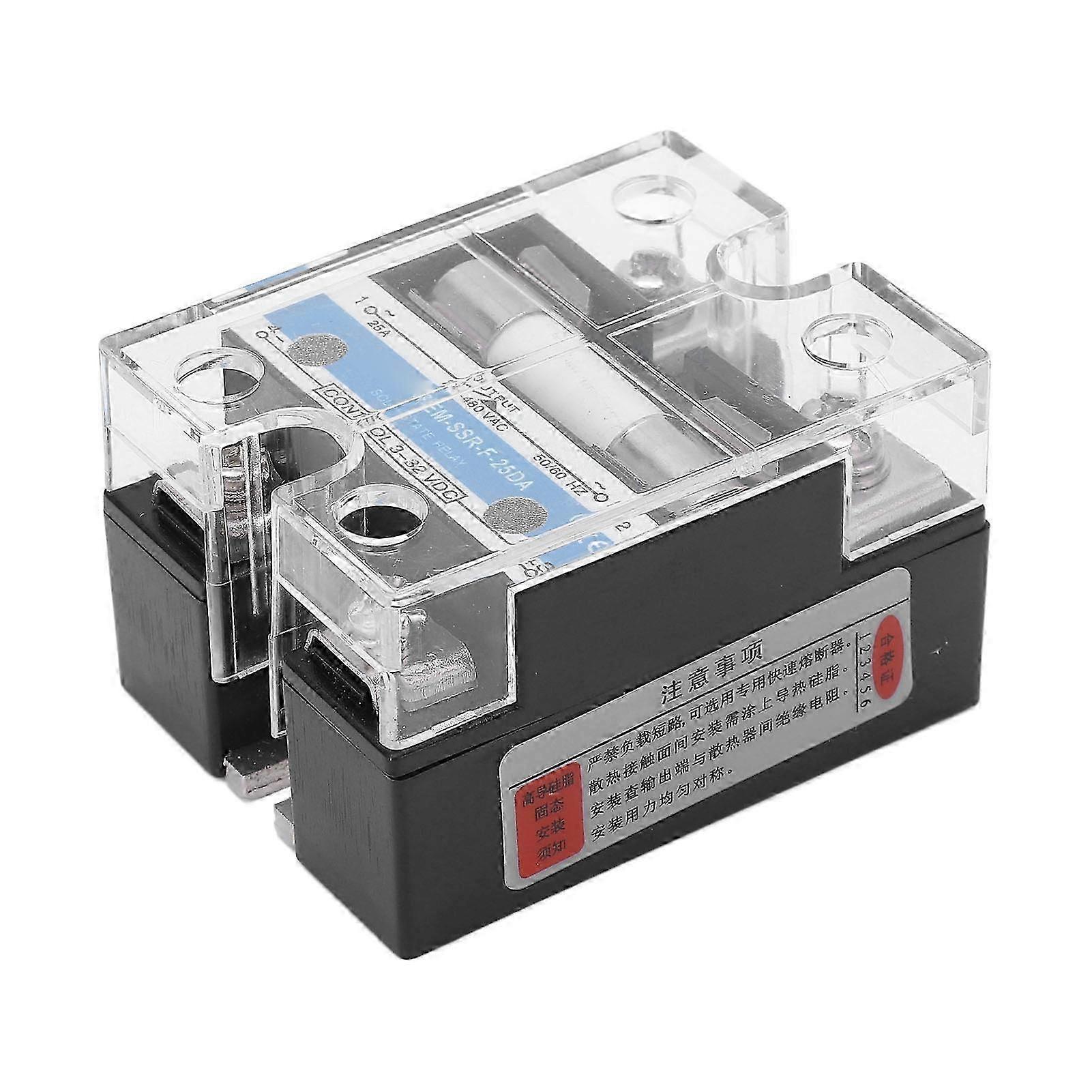 Einphasiges 25da-halbleiterrelais Mit Überstromschutz Durch Sicherung, Hohe Empfindlichkeit, Für Resistive Und Induktive Lasten, Zuverlässige Steuerung, Für Industrielle Und Private Anwendungen.