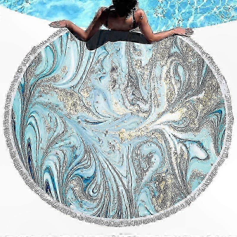 Runde, Sandabweisende Strandmatte Aus Farbenfrohem Polyester, Wasserdichtes Outdoor-poolhandtuch, Ideal Zum Sonnenbaden Und Entspannen