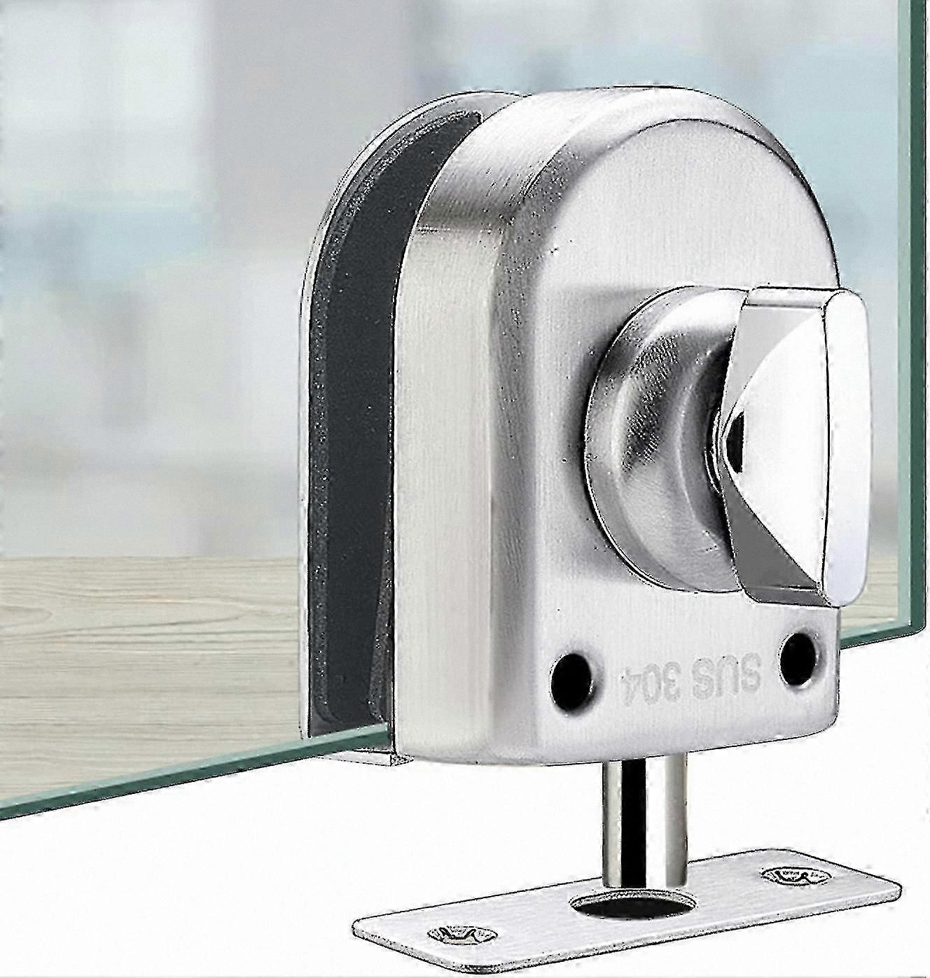 Glastürschloss Mit Edelstahl-bodenriegel Für Badezimmer Und Toilette, Ideal Für Den Einbau Von Glastüren.