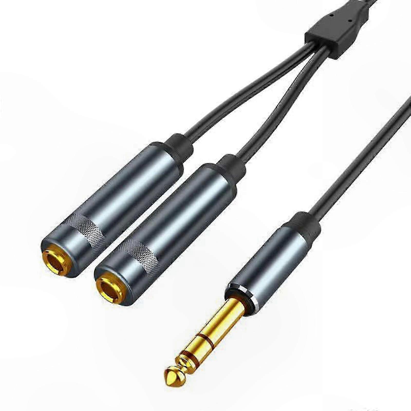 6,35-mm-klinkenstecker Auf Zwei Stereo-buchsen-y-adapterkabel, Audio-splitter Für Lautsprecher Und Geräte