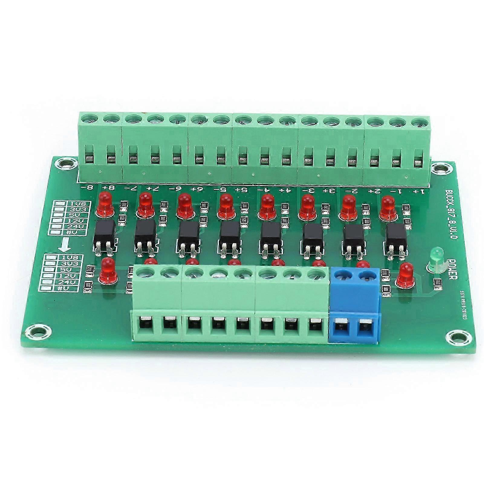 8-kanal-optokopplermodul, 12v Auf 3,3v Sps-signalwandler, 20khz Schaltfrequenz, Optische Isolationsplatine Mit Begrenzungsmodul, Für Die Industrielle Automatisierung.