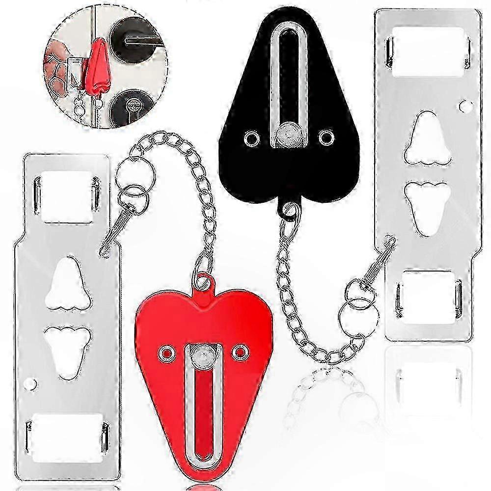 Set Mit 2 Tragbaren Sicherheitsschlössern, Türriegeln Aus Metall, Einbruchschutz, Verstärktes Reiseschloss