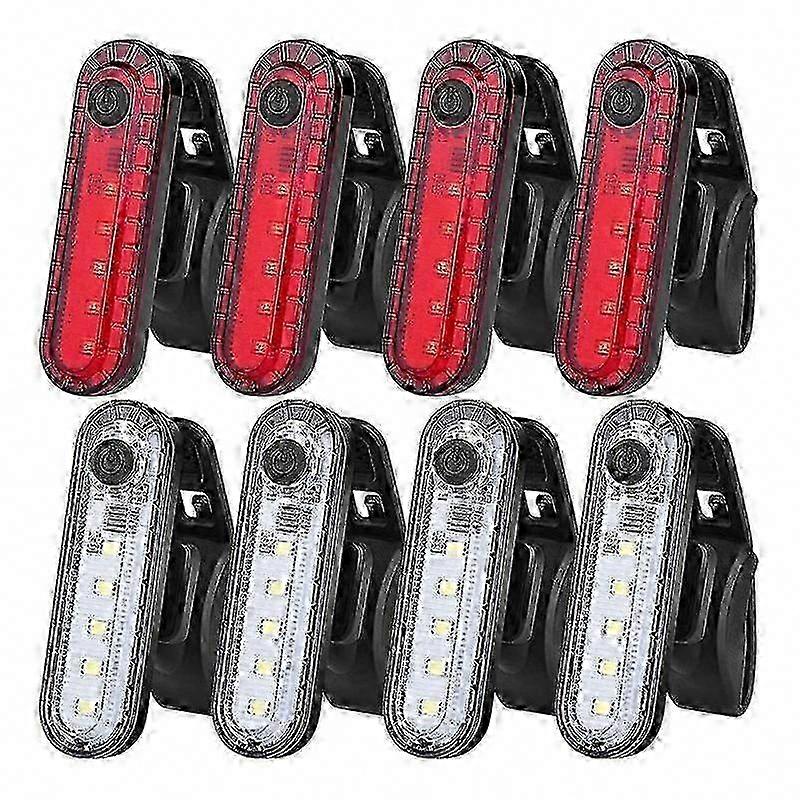 Set Mit 8 Per Usb Aufladbaren Vorder- Und Rücklichtern Für Fahrräder, Geeignet Für Stadt- Und Mountainbike-fahrten, Für Mehr Sicherheit Im Nächtlichen Straßenverkehr, Mit Hochsichtbaren Led-lampen