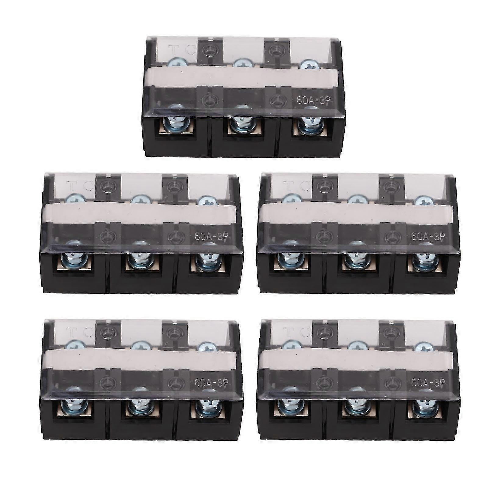 Satz Mit 5 Schraubklemmen, 60a 3p, Hochstrom-klemmenblock Für Elektrische Schaltungsanschlüsse