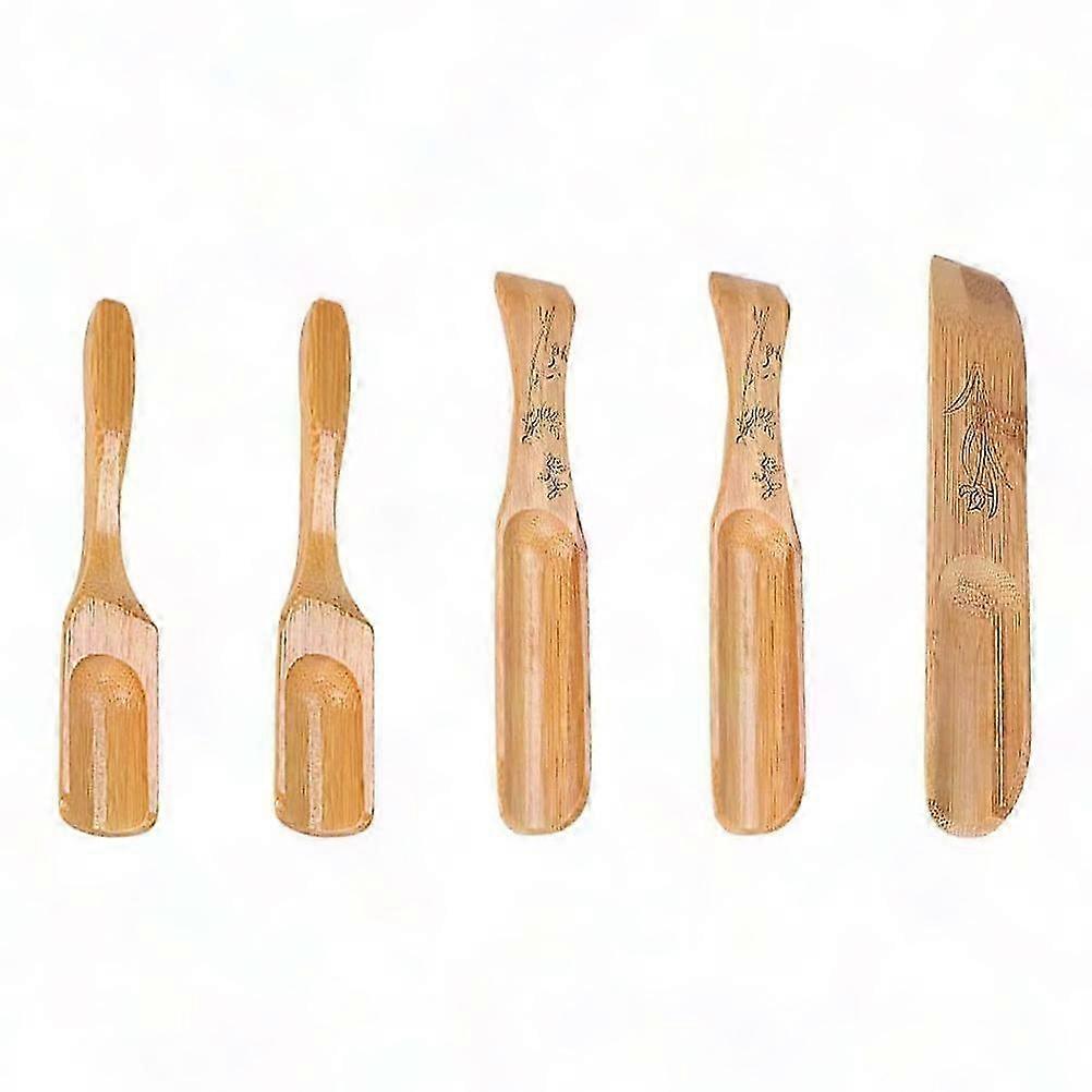 Bambus-teelöffel Für Losen Tee – Set Mit 5 Kompakten Küchenlöffeln (17 X 2,8 X 1 Cm), Verkostungszubehör Für Zuhause Und Aufgüsse