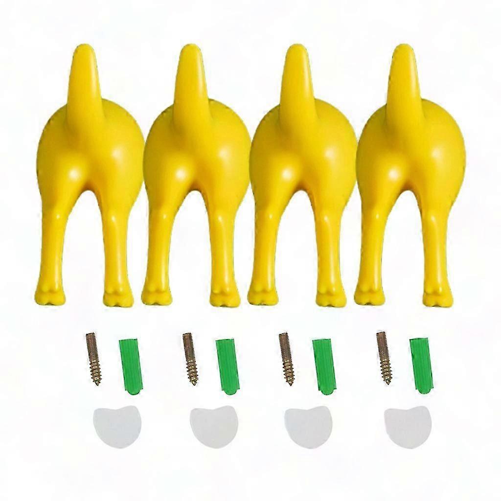 4 Wandhaken Aus Kunststoff Im Nordischen Stil In Form Von Hundeschwänzen Zum Aufhängen Von Kleidung, Hüten Und Schlüsseln – Wanddekoration, 4er-set