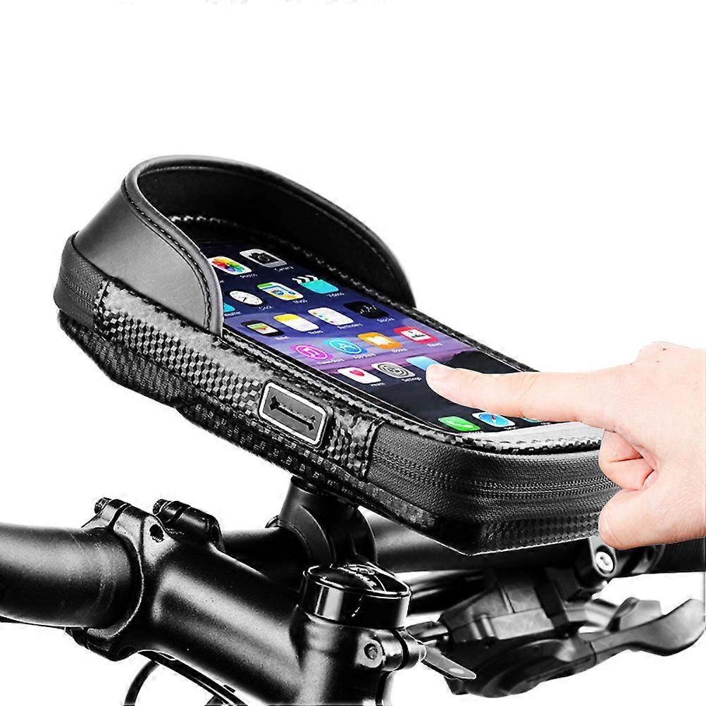 Wasserdichte 6,5-zoll-fahrradlenkertasche, 360° Drehbare Handyhalterung Mit Touchscreen, Rahmenhalterung Vorne, Wasserabweisende Smartphone-halterung