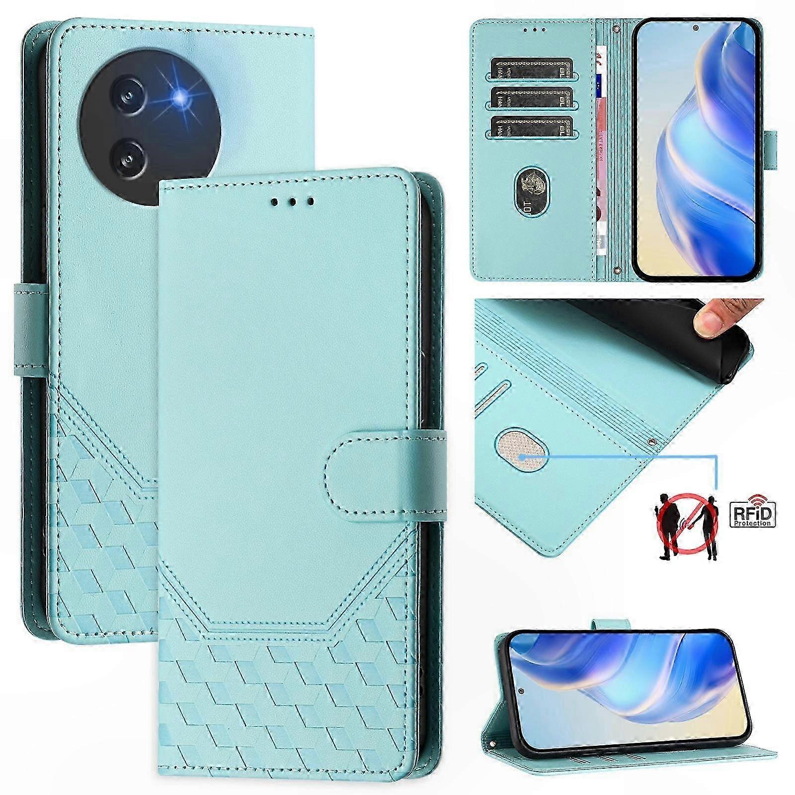 Echtlederhülle Mit Rfid-schutz Und Wabenmuster, Kompatibel Mit Note 59 Und Note 59 Pro, Robustes Und Elegantes Design
