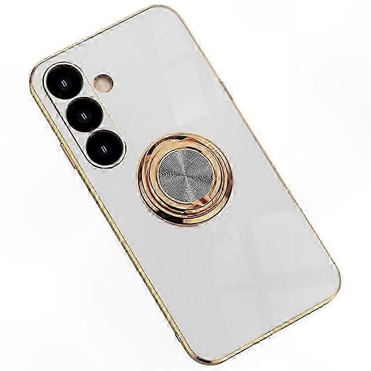 Ultradünne Galaxy S24 Fe Hülle Mit 6d-galvanisiertem Schutz, Präzisen Aussparungen, Drehbarem Tpu-ring Und Stoßfester, Transparenter Hülle