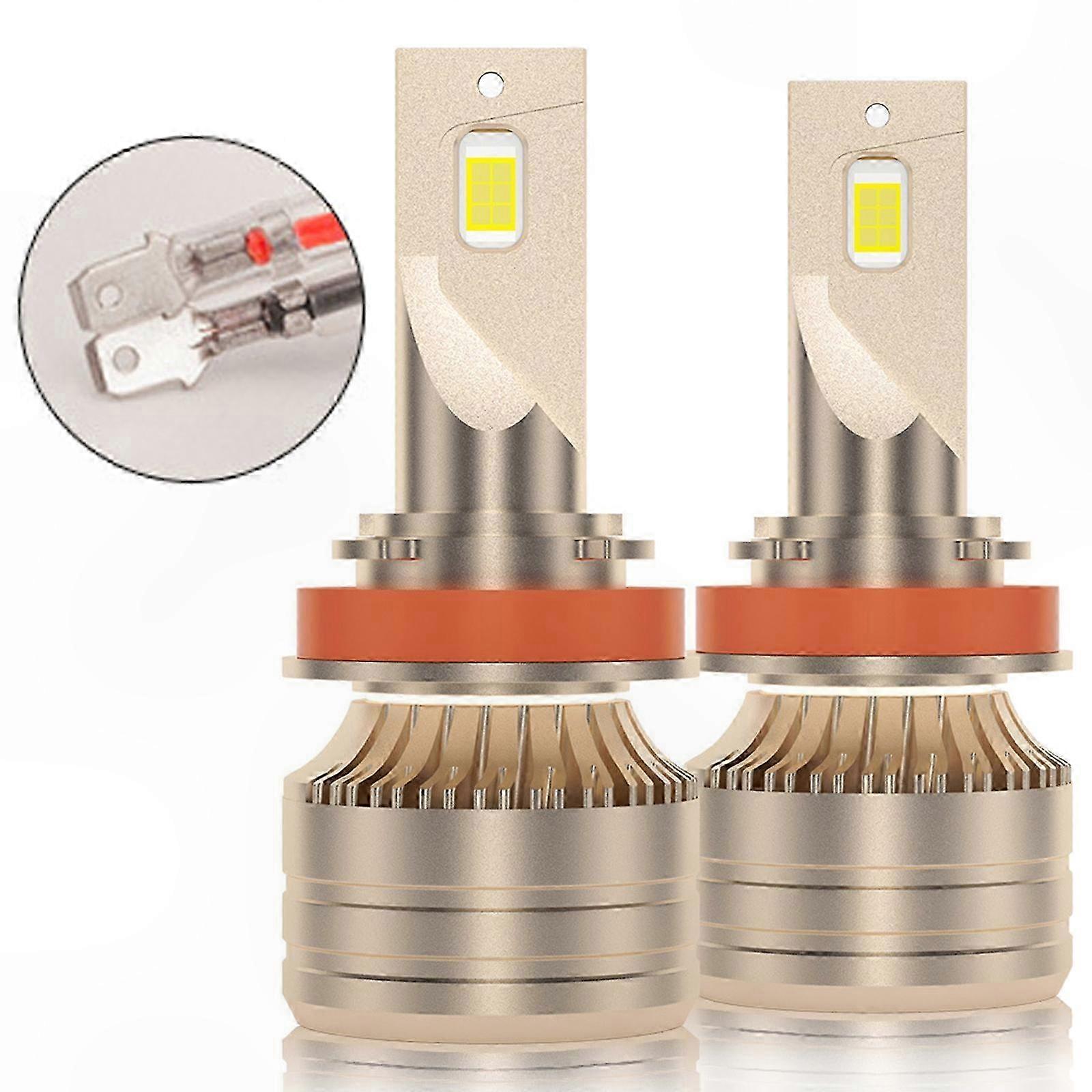 Set Mit 2 Led-lampen H4 H7 8000lm 6000k Für Autoscheinwerfer, Fernlicht H1 H11 9005 9006, Nebelscheinwerfer Hb3 Hb2 9003, Wasserdicht