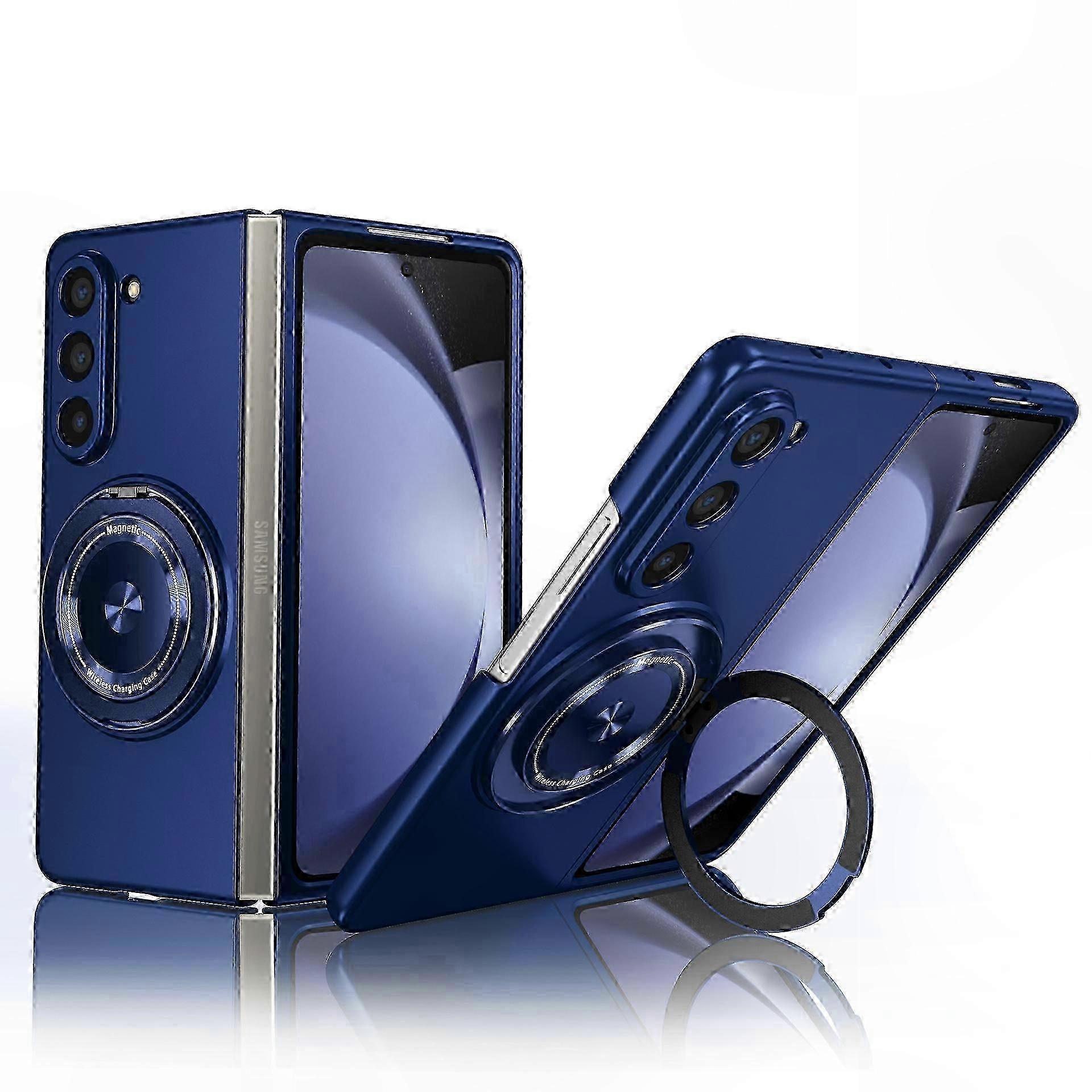 Magnetische Hülle Für Galaxy Z Fold 6, Schlanke, Stoßfeste Pc-hülle Mit Drehbarem Ring Und Ständer, Magsafe-kompatibel