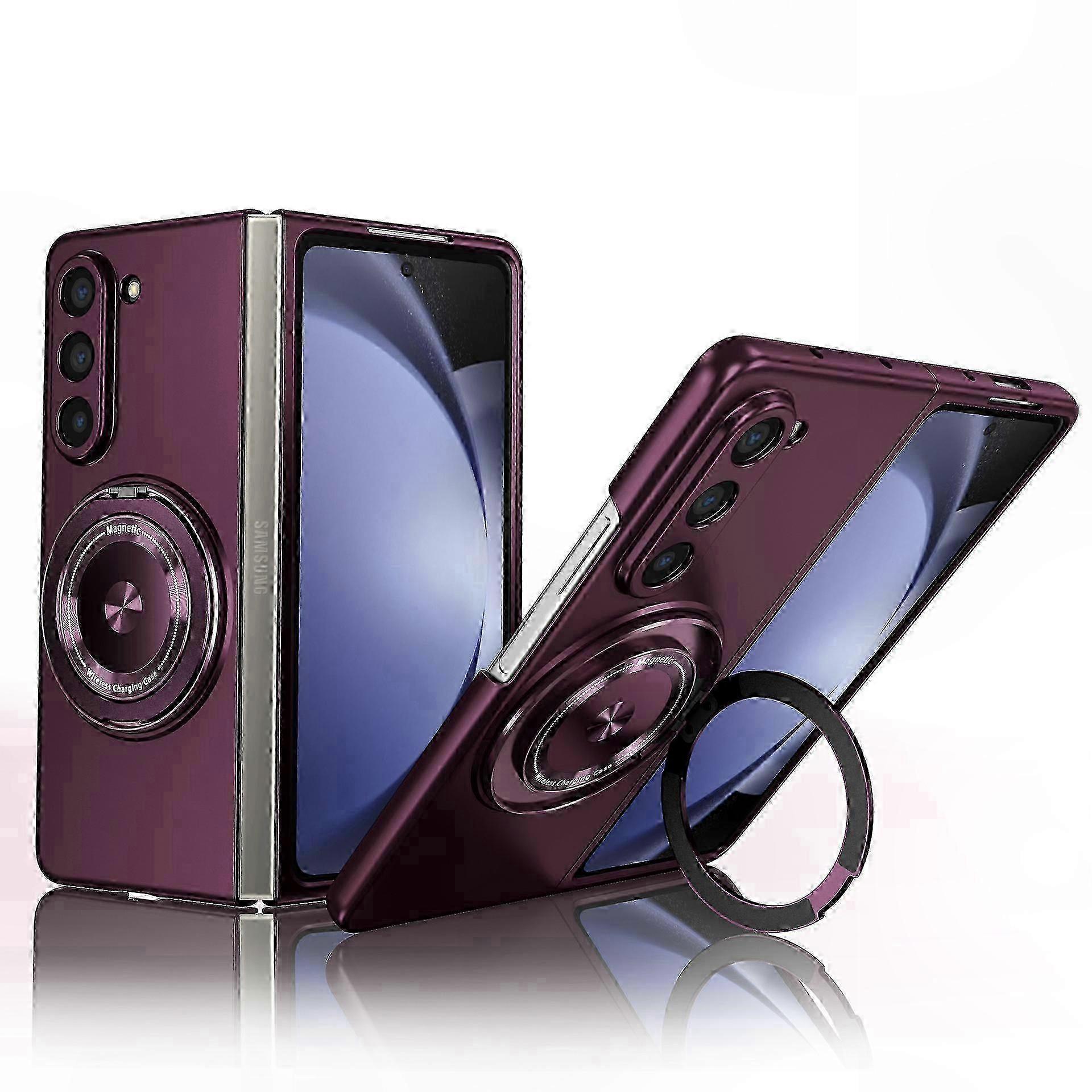 Magnetische Hülle Für Galaxy Z Fold 6, Schlanke, Stoßfeste Pc-hülle Mit Drehbarem Ringständer, Magsafe-kompatibel, Robuster Schutz