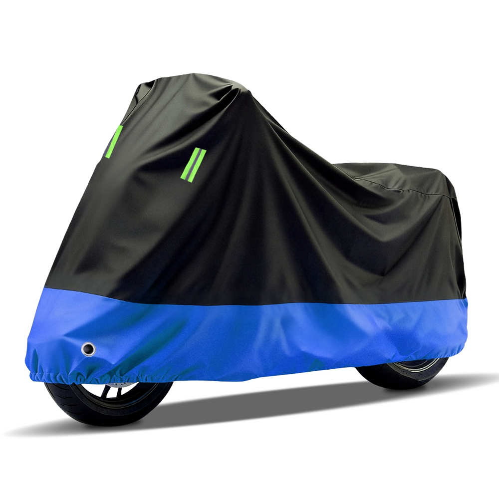 Xl Wasserdichte, Verstärkte Und Uv-beständige Motorradabdeckung, Schutzplane Für Roller Und Motorrad Gegen Regen, Staub Und Sonne, Vollständige Abdeckung Im Freien, Schwarz Und Blau, 200 X 85 X 105 Cm