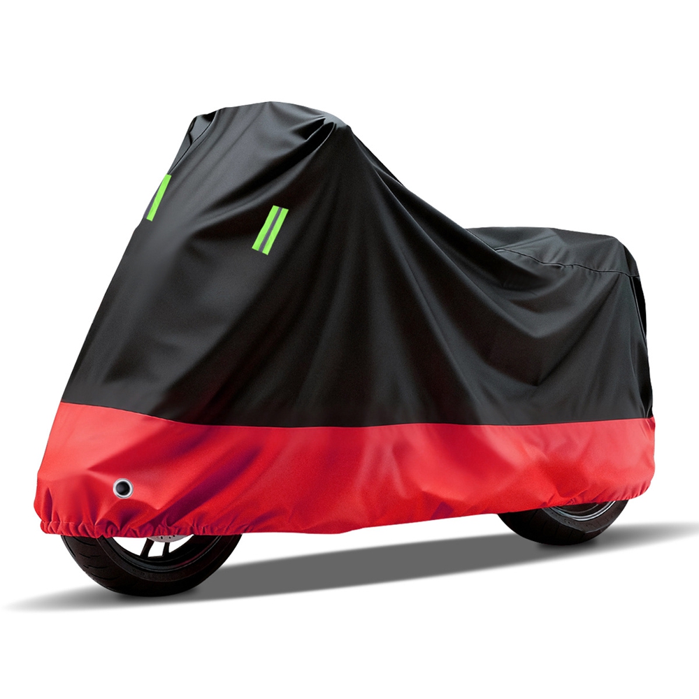Verstärkte, Wasserdichte Motorradabdeckung 2xl (220 X 90 X 110 Cm), Staubdichte Und Uv-beständige Schutzhülle Für Roller Und Motorräder, Schwarz-rote Outdoor-abdeckung