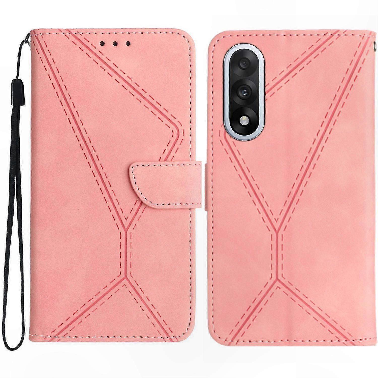 Klapphülle Aus Pu-leder Mit Taktilen Linien Für Das Nord 5 5g-smartphone, Stilvolle Schutzhülle, Strukturiertes Muster, Hochwertige Verarbeitung, Kompatibles Handy-zubehör, Schlankes Und Leichtes Desi