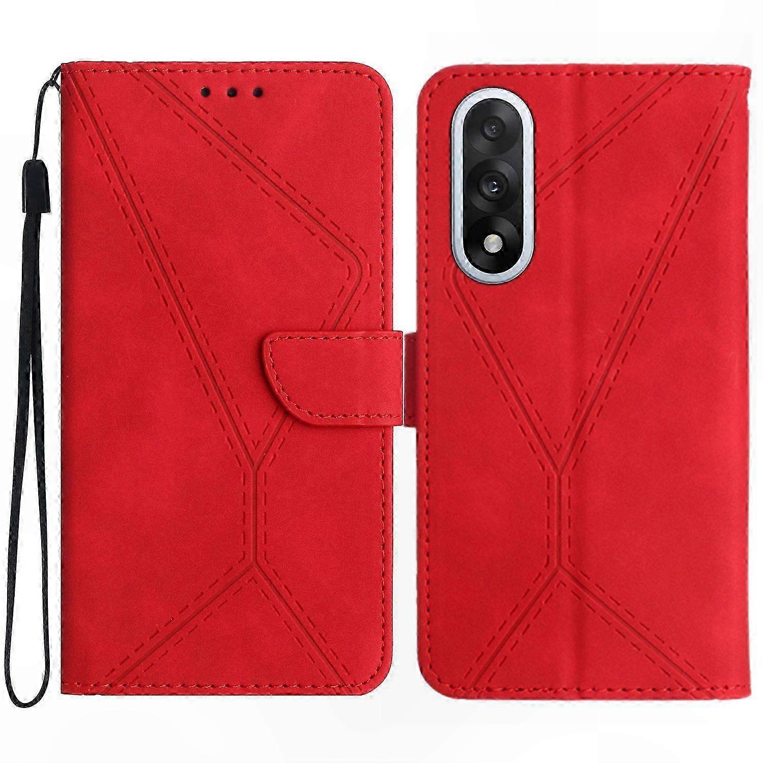 Klapphülle Aus Pu-leder Mit Griffiger Linienstruktur Für Das Nord 5 5g Smartphone, Stilvolle Schutzhülle, Weiche Textur, Einfacher Zugriff Auf Anschlüsse, Hochwertige Verarbeitung