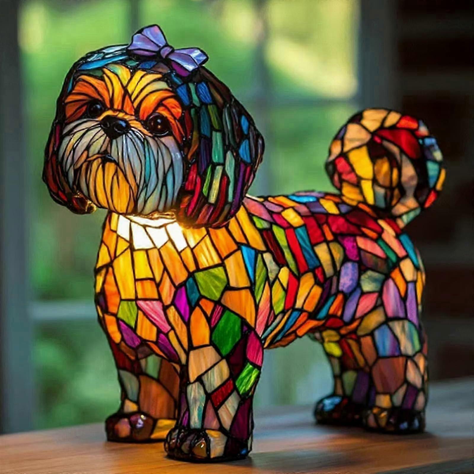 Dekorative Led-hunde-stehlampe, Tier-nachtlicht Mit Hundemotiv, Tischlampe Für Wohn- Und Schlafzimmer, Welpen-kunstdesign, Warmes Licht Für Zuhause.