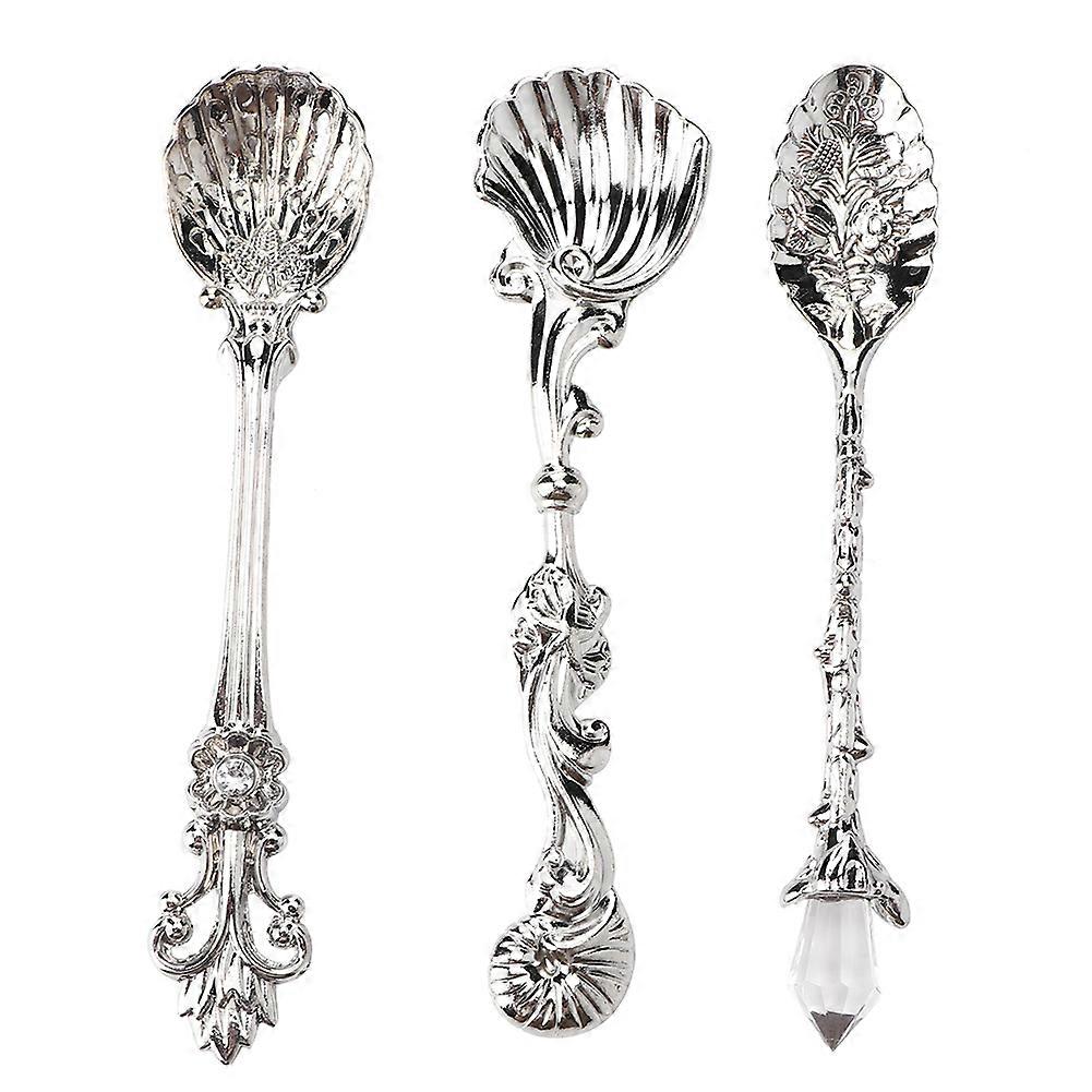 Vintage-kaffeelöffel Aus Edelstahl, Retro-geschirr, Kleiner Dessertlöffel Für Küche Und Alltag, Elegantes Besteckset.