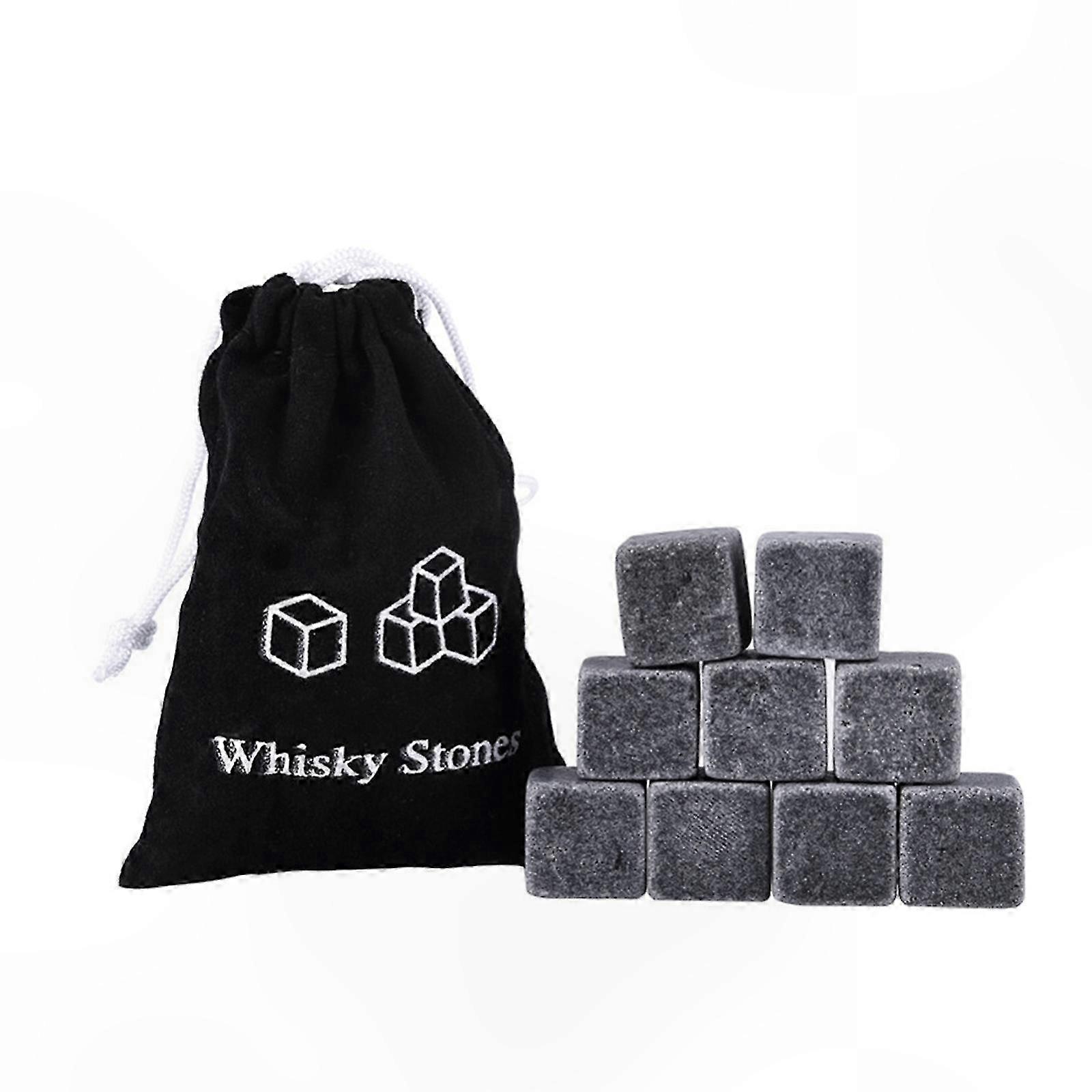 9 Naturgranitsteine Für Whisky, Verkostungs-eiswürfel, Weinkühlwürfel, Barzubehör, Hochzeits- Und Weihnachtsgeschenk